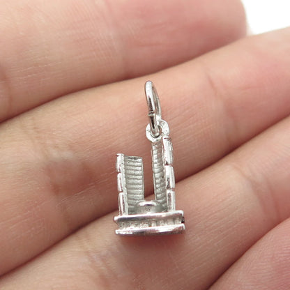925 Sterling Silver Vintage Canada Toronto City Hall 3D Charm Pendant