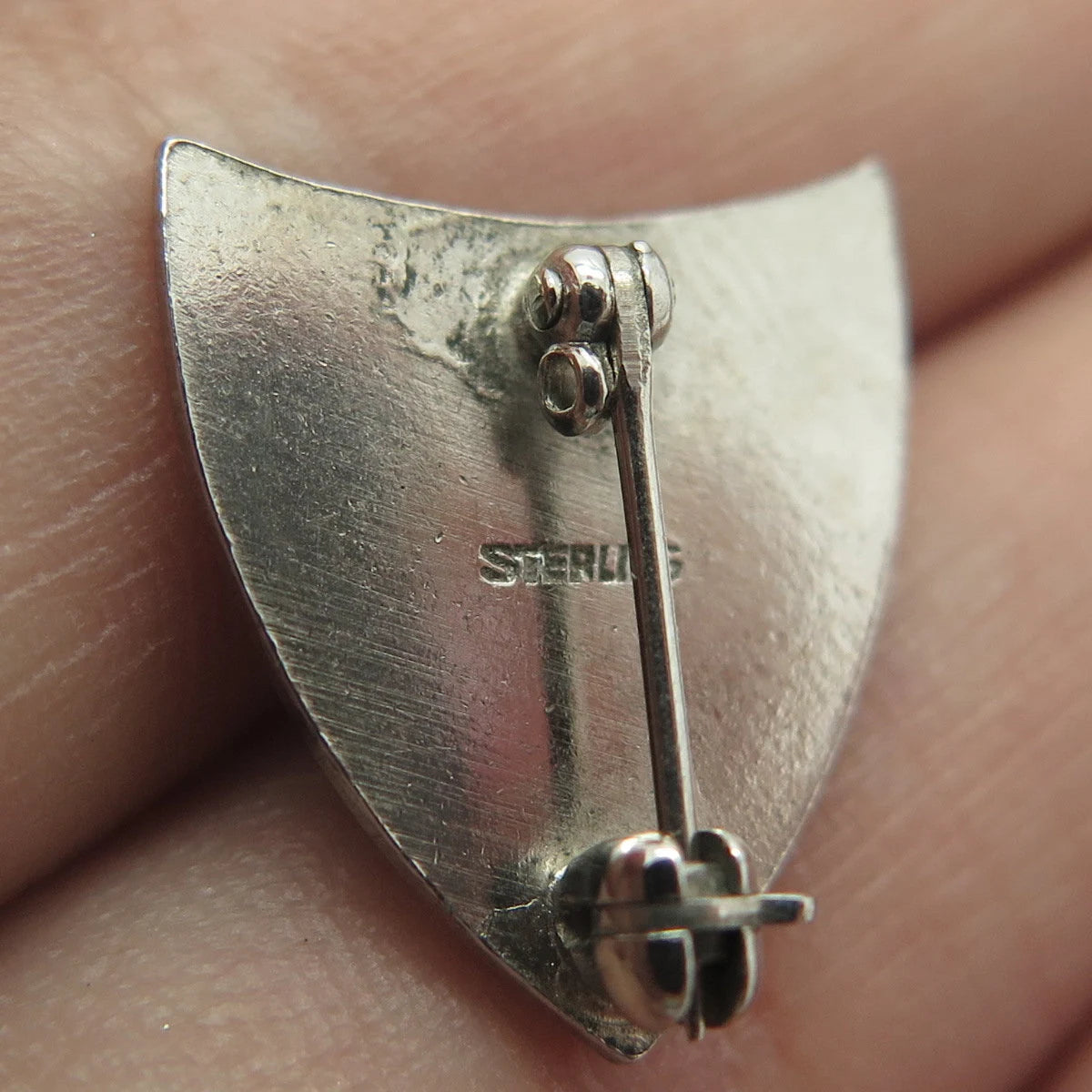 925 Sterling Silver Antique Enamel Abraham Lincoln High School Shield Pin Brooch