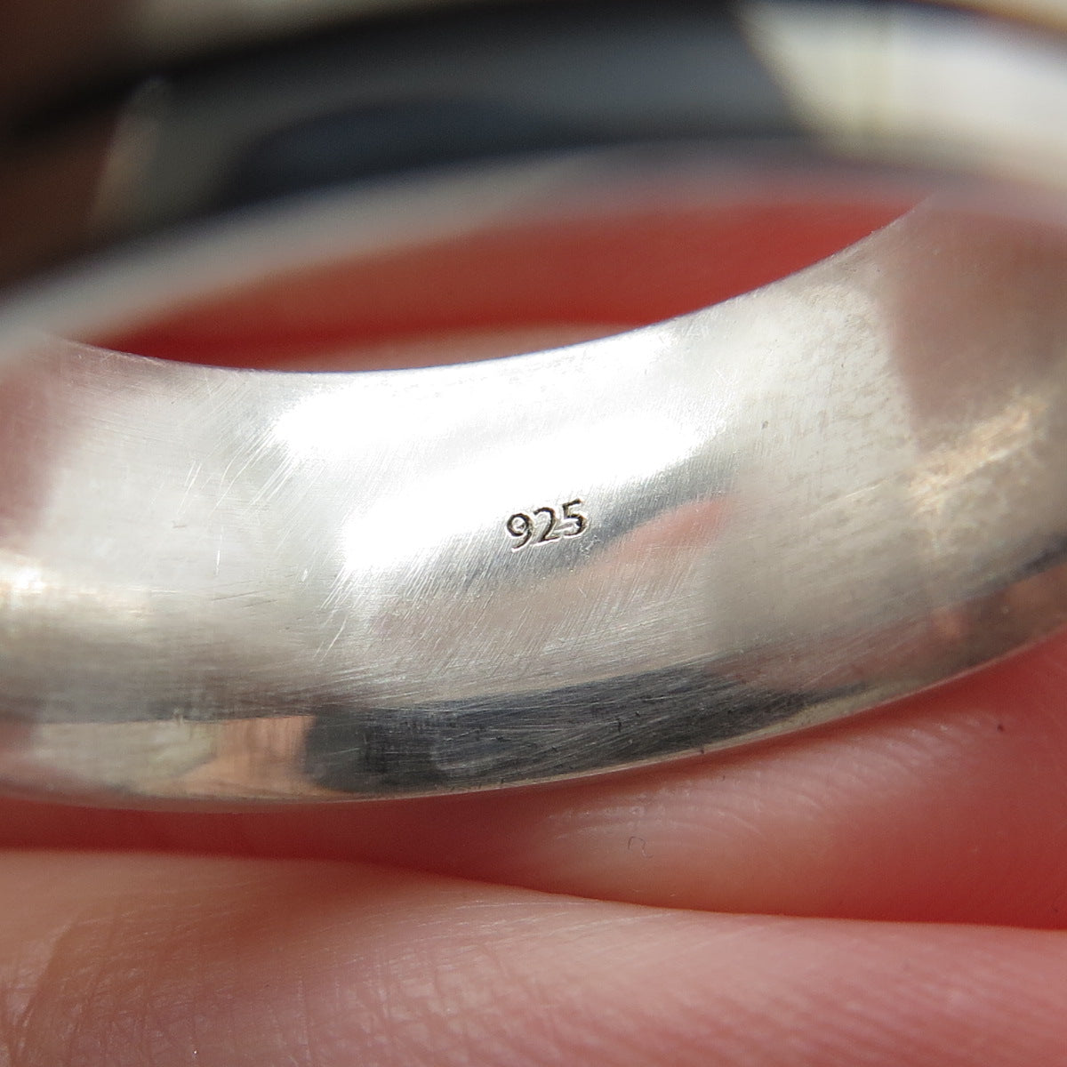 925 Sterling Silver Real Round-Cut Diamond Band Ring Size 10.5