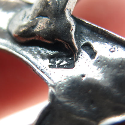 925 Sterling Silver Vintage Chai Judaica Oxidized Charm Pendant