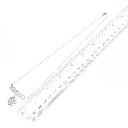 925 Sterling Silver Vintage Aquarius Zodiac Sign Cable Chain Necklace 18"