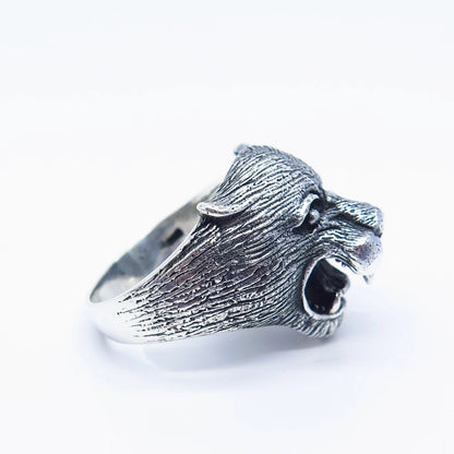 925 Sterling Silver Vintage Wild Animal Ring Size 11.25