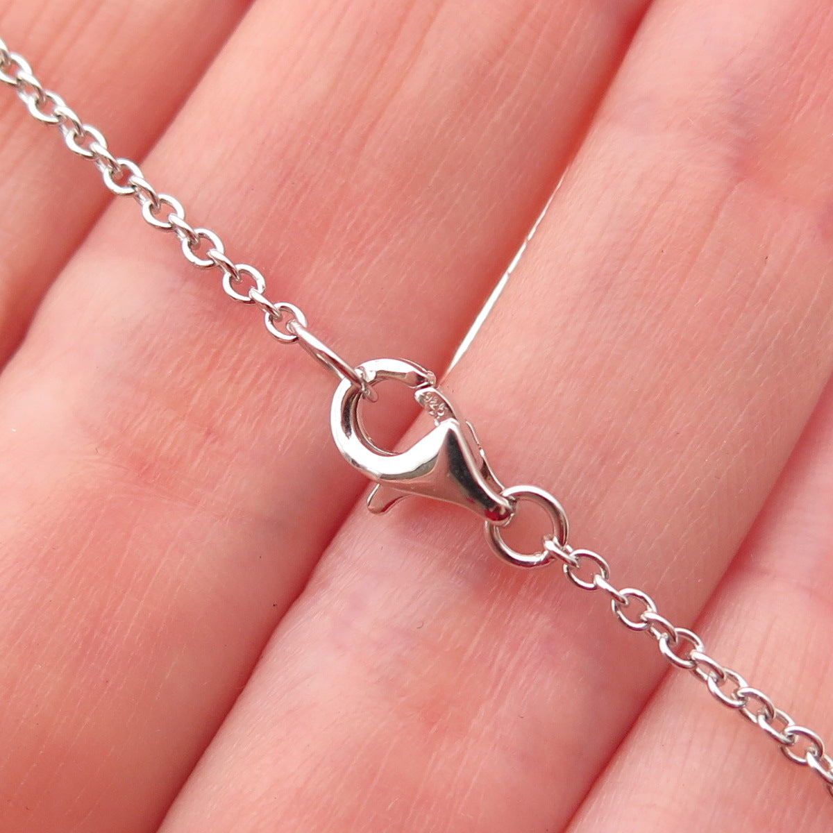 CID Clyde Duneier Sterling Silver Real Diamond Infinity Cable Chain Necklace 18"