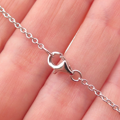 CID Clyde Duneier Sterling Silver Real Diamond Infinity Cable Chain Necklace 18"