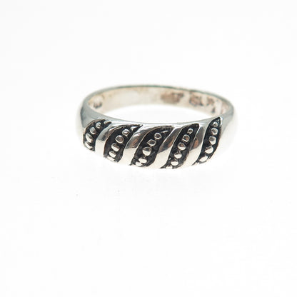 925 Sterling Silver Vintage Granulated Oxidized Ring Size 8.75
