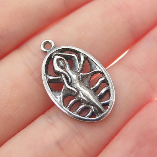PETER STONE Sterling Silver Vintage Fertility Goddess Minimalist Charm Pendant