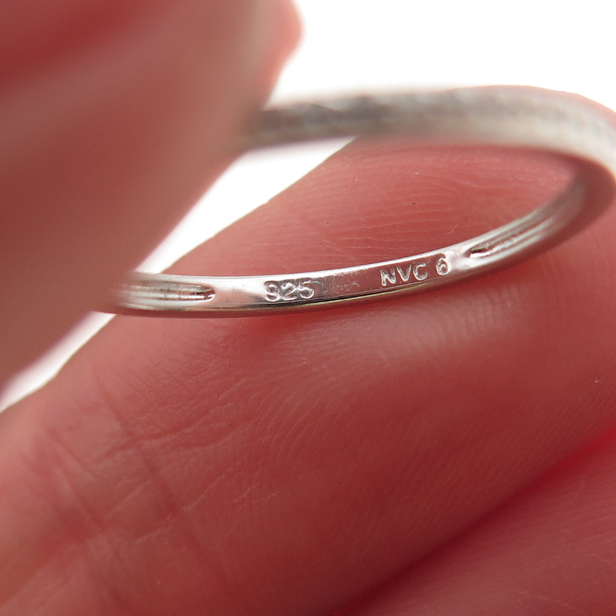 925 Sterling Silver Round-Cut C Z Half Eternity Stackable Band Ring Size 6