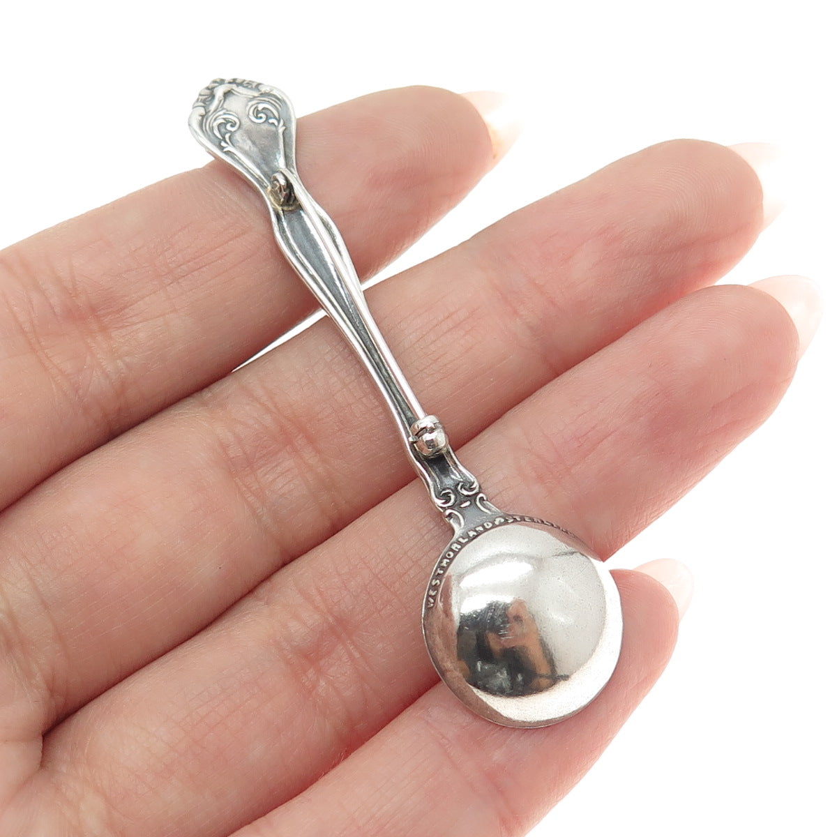 WESTMORLAND Sterling Silver Antique 1940 George & Martha Washington Spoon Brooch