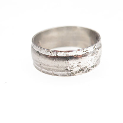 Joseph Esposito Sterling Silver Antique Art Deco Oxidized Band Ring Size 5.25