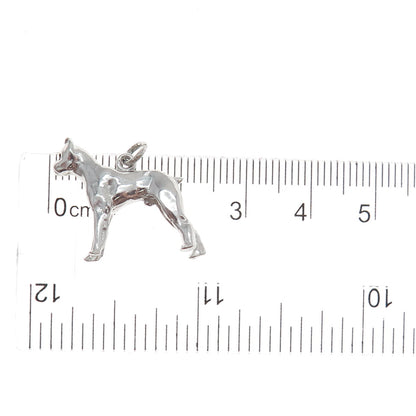 925 Sterling Silver Vintage Boxer Dog Minimalist Charm Pendant