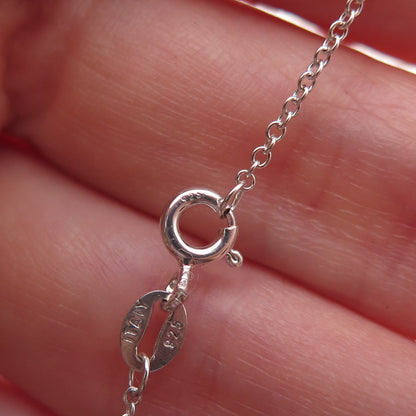 925 Sterling Silver Vintage Cross Cable Chain Necklace 18"
