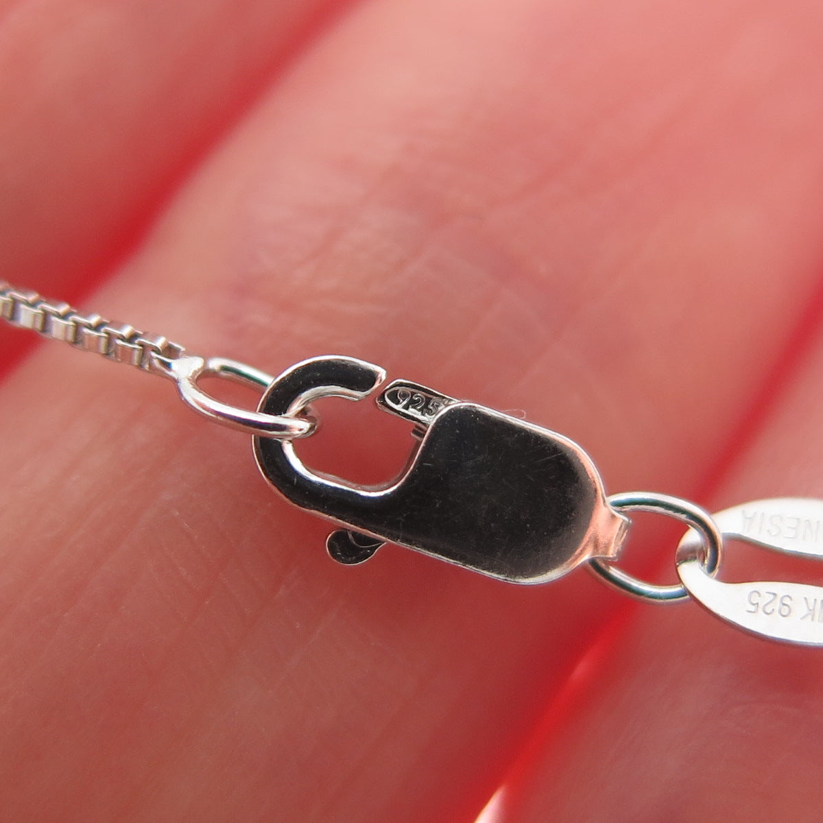 925 Sterling Silver Real Diamond Accent Topaz & Peridot Box Chain Necklace 18"