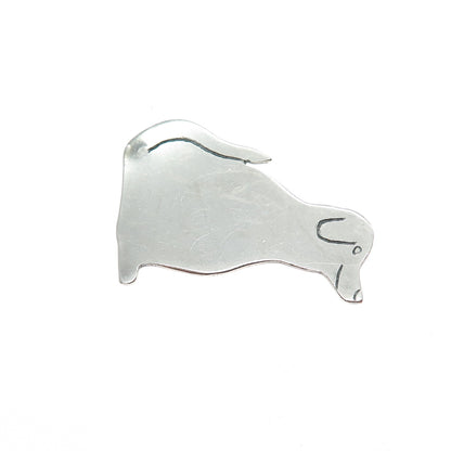 L+M ARIS 925 Sterling Silver Vintage Modernist Dog Slide Pendant