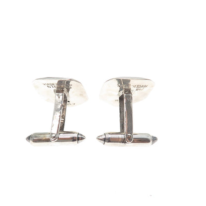 WILLY 925 Sterling Silver Antique Siam Niello Hindu Goddess Cufflinks