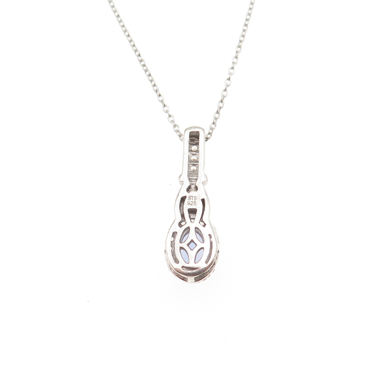 Chuck Clemency 925 Sterling Silver Real Tanzanite White Topaz Chain Necklace 20"