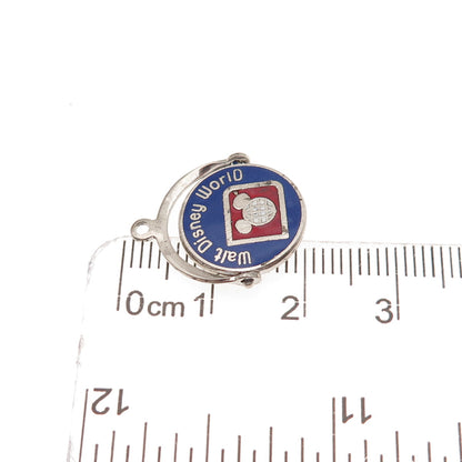 925 Sterling Silver Vintage Enamel Walt Disney World Spinner Charm Pendant