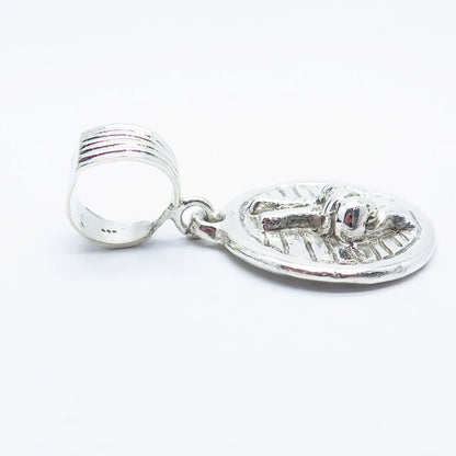 925 Sterling Silver Vintage Hand Peace Sign Pendant