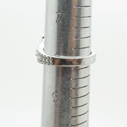 925 Sterling Silver Lab-Created Ruby & C Z Ring Size 8.25