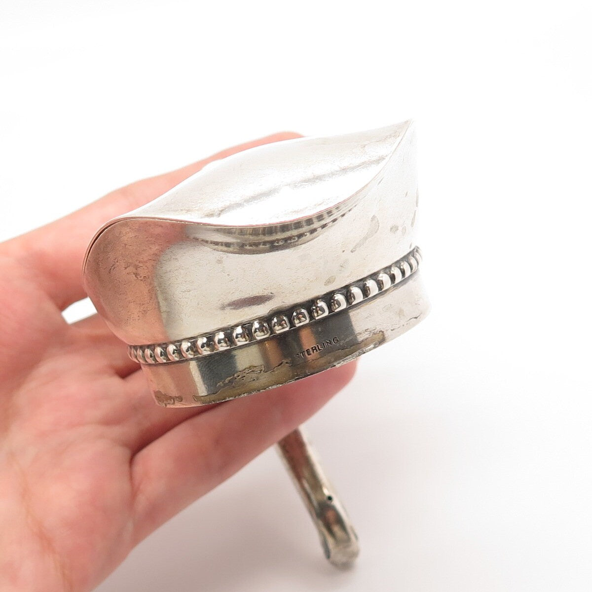925 Sterling Silver Antique Water Pitcher Lid & Handle