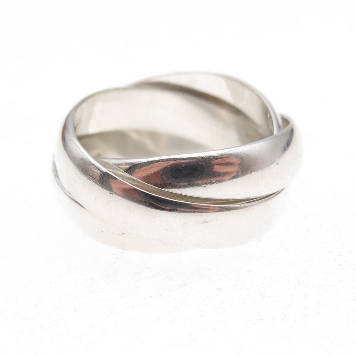 Pranda 925 Sterling Silver Vintage Interlocked Trinity Band Ring Size 7