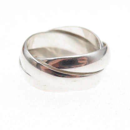Pranda 925 Sterling Silver Vintage Interlocked Trinity Band Ring Size 7
