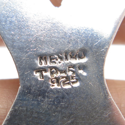 925 Sterling Silver Vintage Mexico Real Black Onyx Letter "X" Modernist Pendant