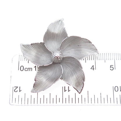 Binder Brothers 925 Sterling Silver Vintage Modernist Flower Pin Brooch