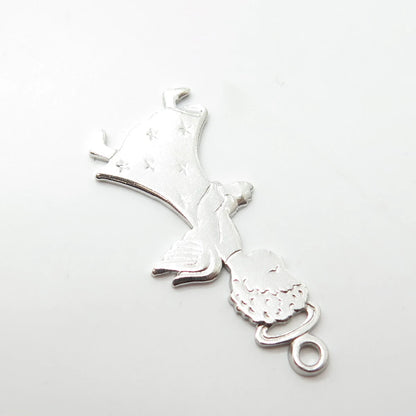925 Sterling Silver Vintage Angel Pendant