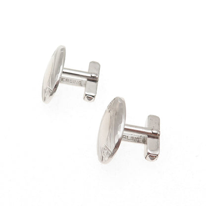 Anson 925 Sterling Silver Antique Art Deco Oval Cufflinks