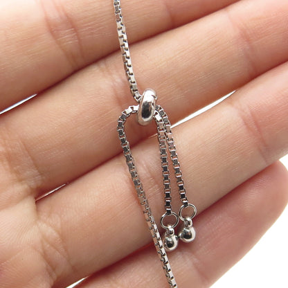 925 Sterling Silver Oval & Round-Cut C Z Tennis Bolo Adjustable Bracelet 6-9"