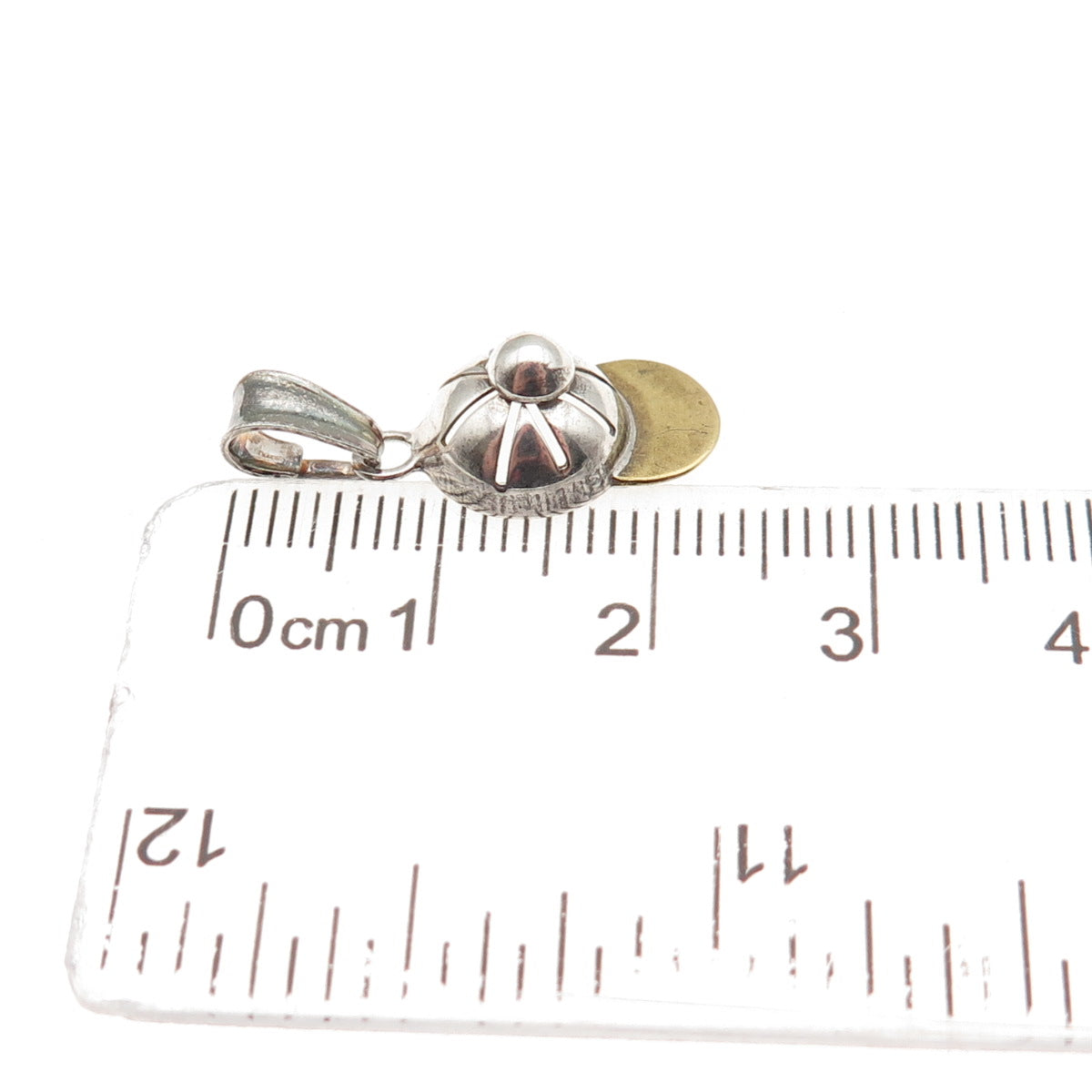 925 Sterling Silver 2-Tone Vintage Italy Baseball Cap 3D Mini Charm Pendant
