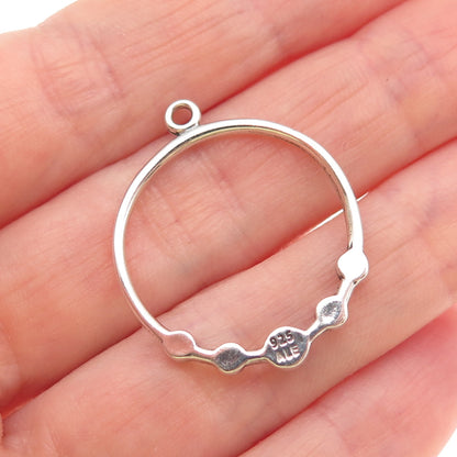 PANDORA 925 Sterling Silver Real Black Onyx Circle Charm Pendant