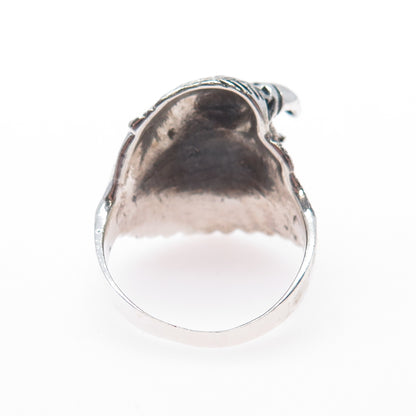 925 Sterling Silver Vintage Eagle Bird Oxidized Ring Size 11.5