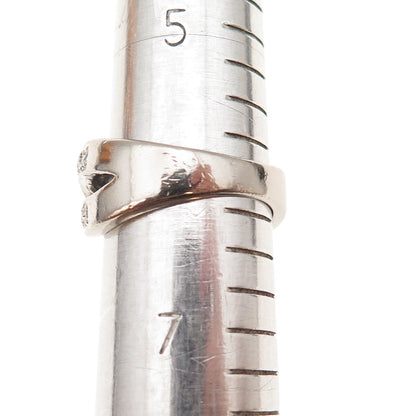 925 Sterling Silver Round-Cut C Z Crisscross Bypass Ring Size 6.25