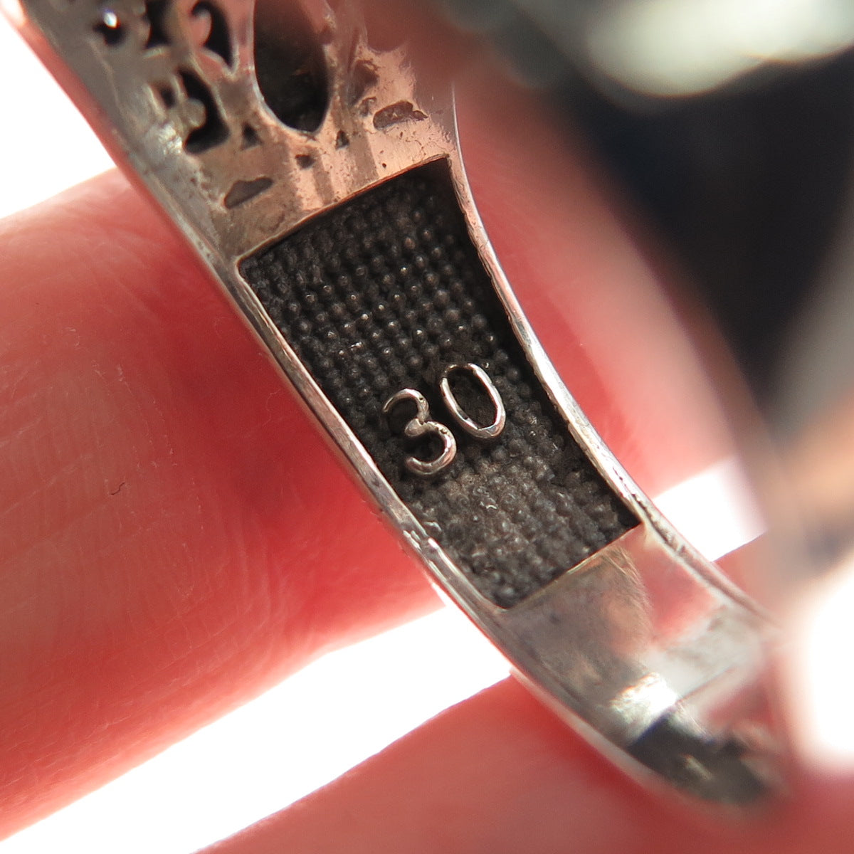 925 Sterling Silver 2-Tone Vintage Crescent & Star Allah Muslim Ring Size 12.5