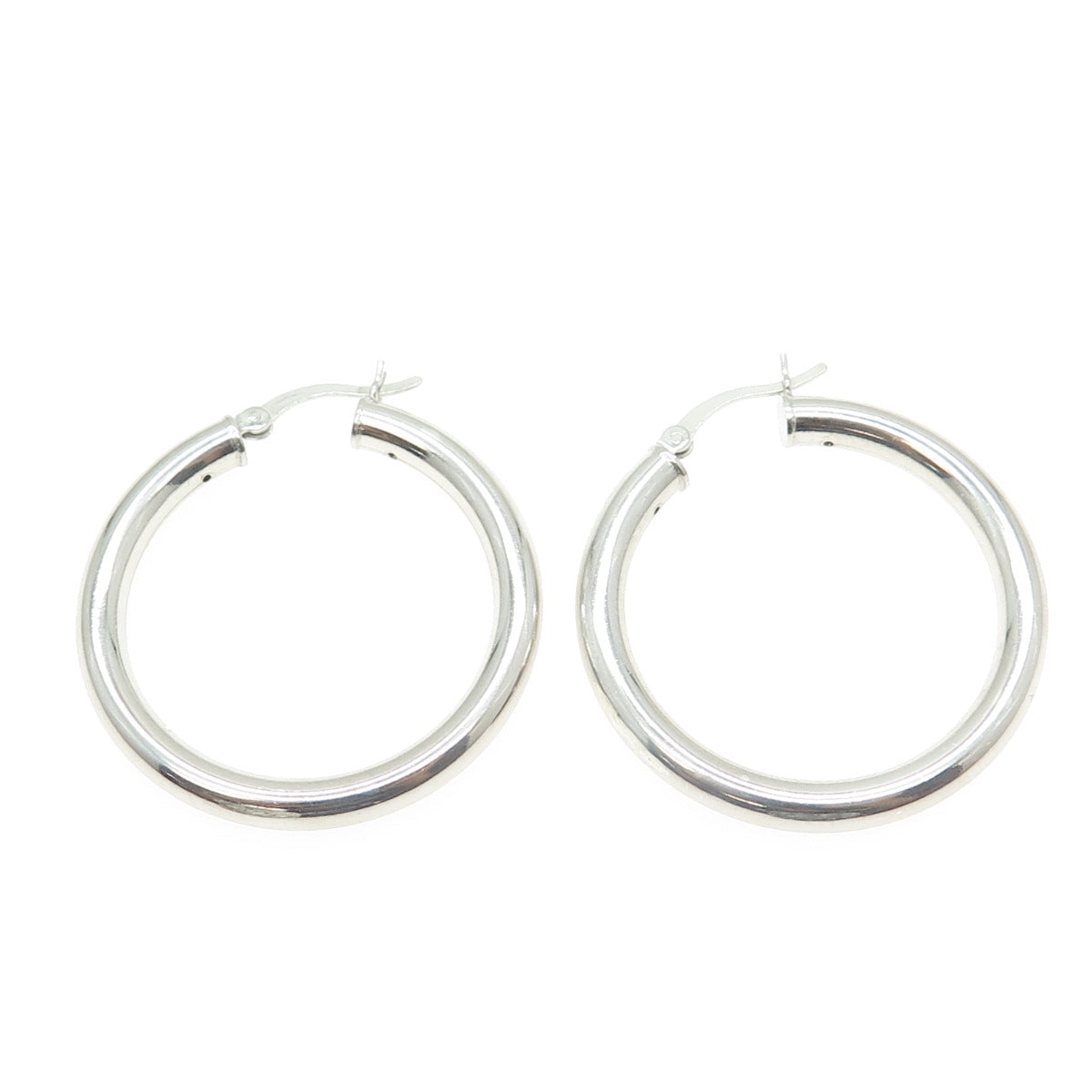 925 Sterling Silver Vintage Smooth Hoop Earrings