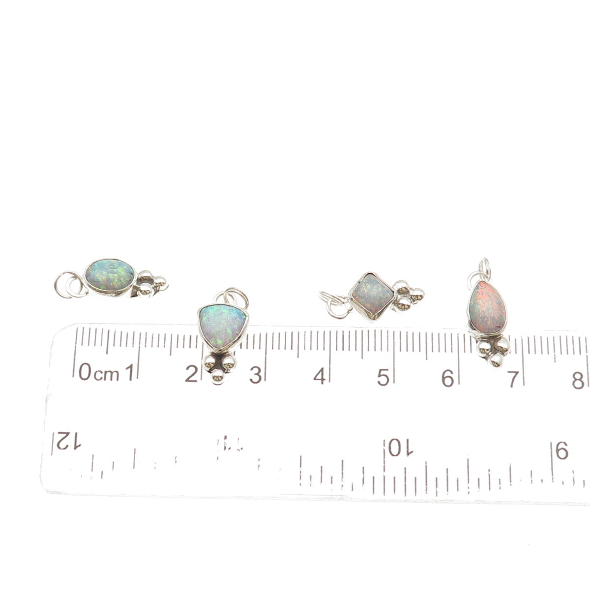 D’Anz Old Pawn 925 Sterling Silver Vintage SET of 13 Opal Tribal Charm Pendants