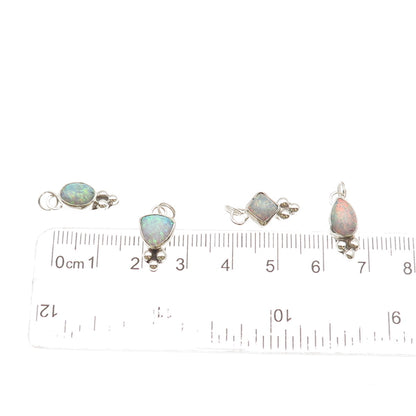 D’Anz Old Pawn 925 Sterling Silver Vintage SET of 13 Opal Tribal Charm Pendants