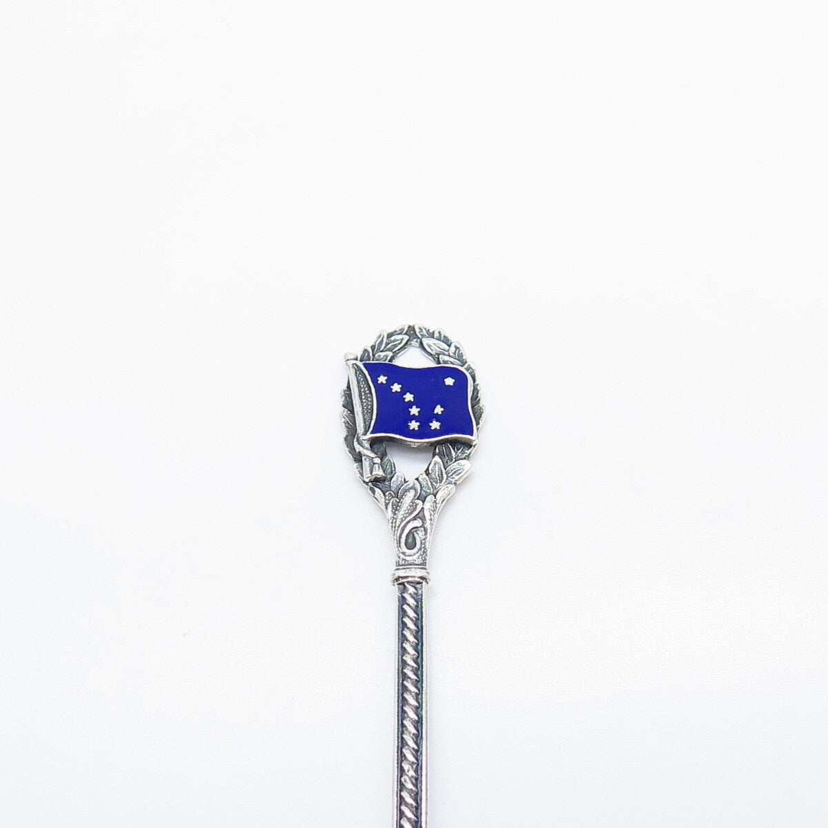 925 Sterling Silver Vintage Enamel Alaska Flag Spoon