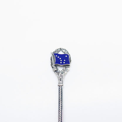 925 Sterling Silver Vintage Enamel Alaska Flag Spoon