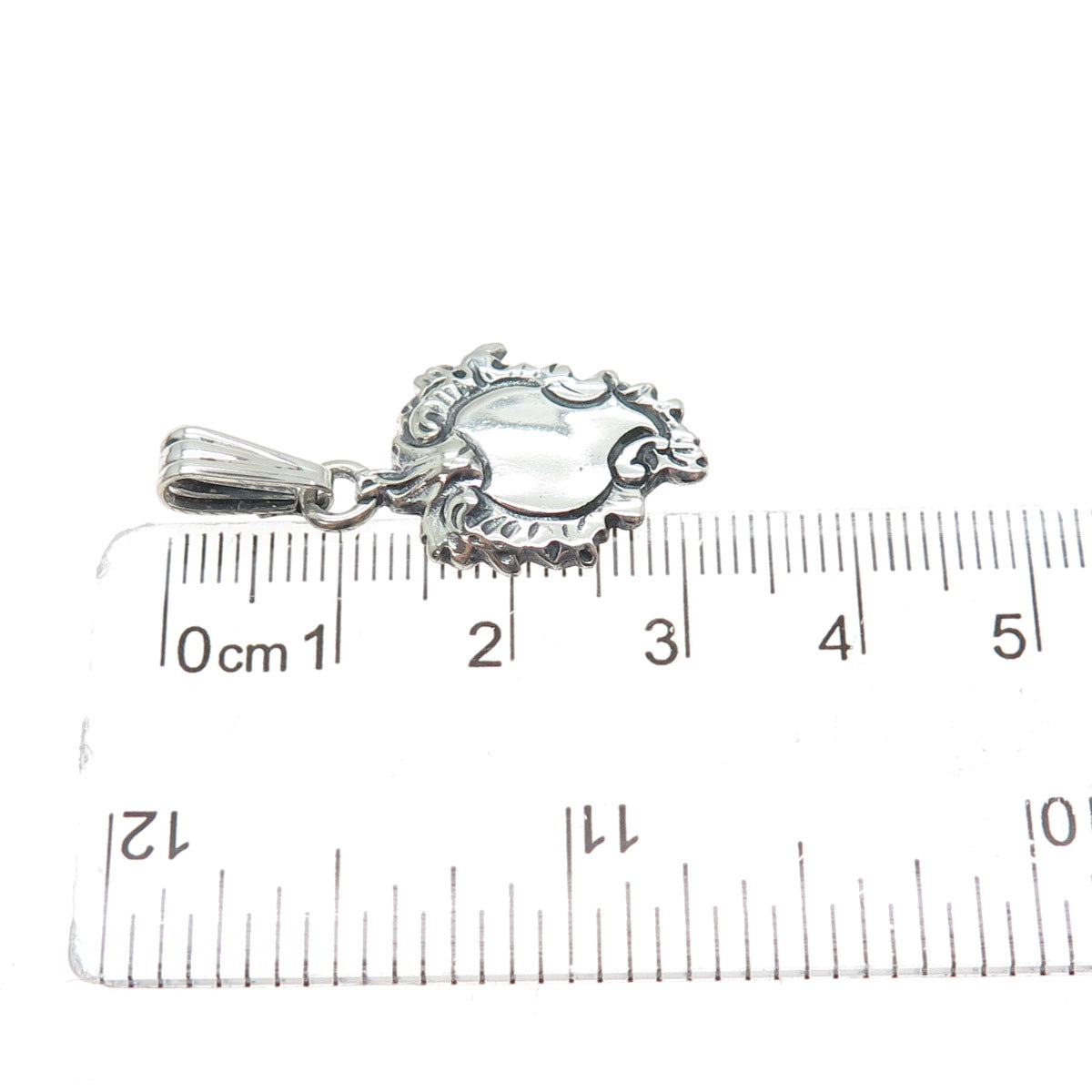 IC James Craig 925 Sterling Silver Vintage Art Deco Style Oxidized Charm Pendant
