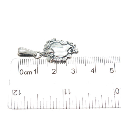 IC James Craig 925 Sterling Silver Vintage Art Deco Style Oxidized Charm Pendant