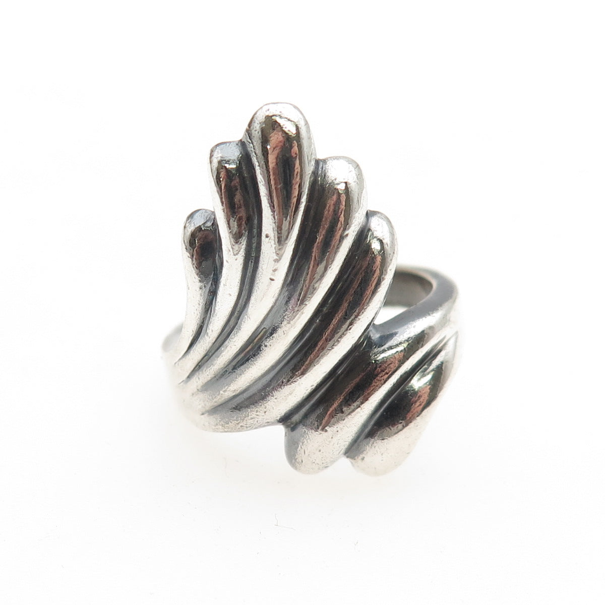 Chapal Zenray 925 Sterling Silver Vintage Modernist Wing Oxidized Ring Size 8.25
