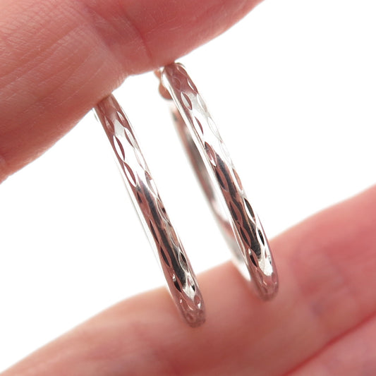 925 Sterling Silver Marquise-Cut Hoop Earrings