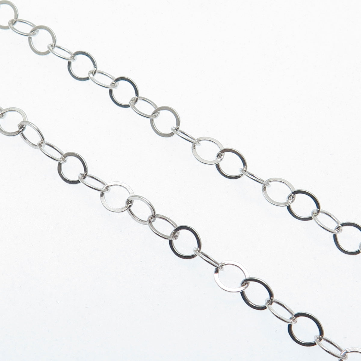 925 Sterling Silver Vintage Enamel Double Sided Pendant Rolo Chain Necklace 18"
