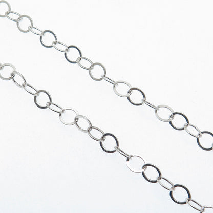 925 Sterling Silver Vintage Enamel Double Sided Pendant Rolo Chain Necklace 18"