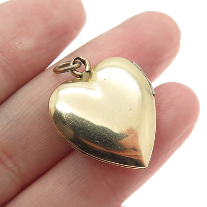 1/20 12K Gold Filled Antique Real Mother-of-Pearl Heart Locket Pendant