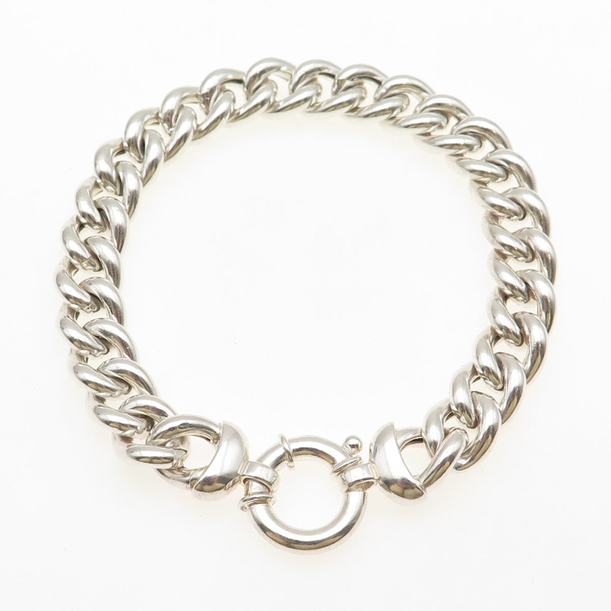 JCM Jacmel Mauritius 925 Sterling Silver Vintage Italy Cuban Link Bracelet 8"