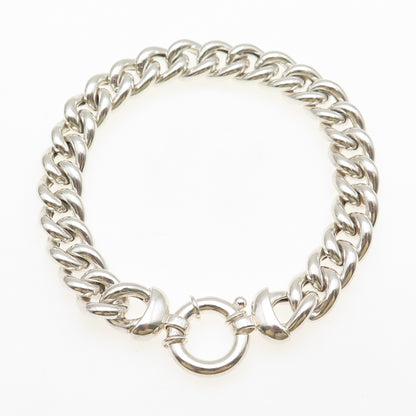 JCM Jacmel Mauritius 925 Sterling Silver Vintage Italy Cuban Link Bracelet 8"