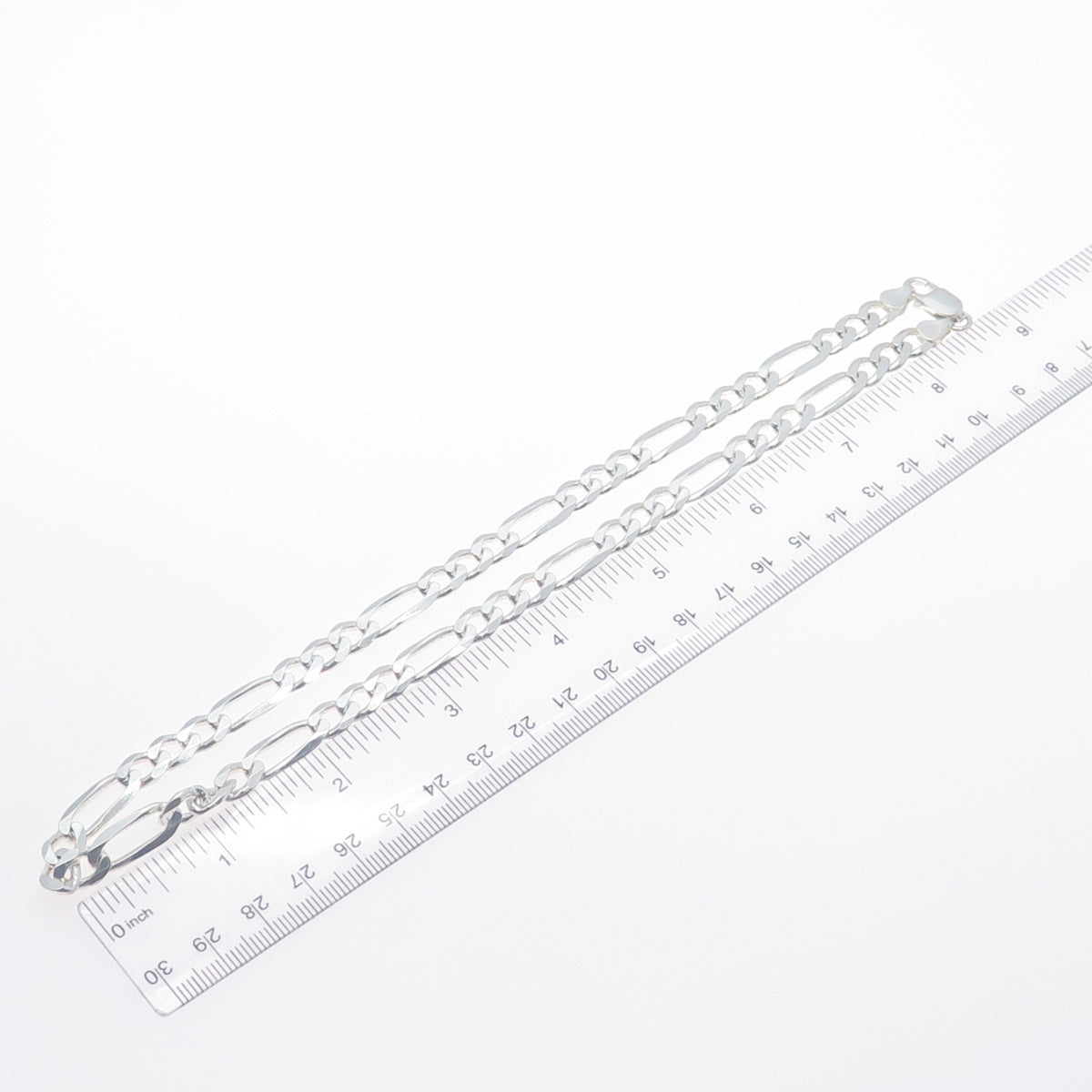 925 Sterling Silver Vintage Italy Figaro Chain Necklace 18"